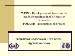 WPIX – Development of Scenarios for Health Expenditure in