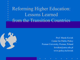 Reforming Higher Education: Lessons Learned in the