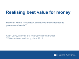 Realising best value for money