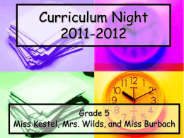 Curriculum Night 2004-2005