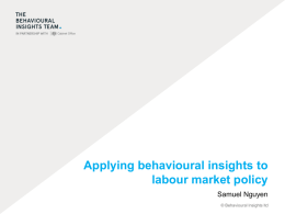 Applying Behavioural Insights - Healthcare Conferences UK Ltd