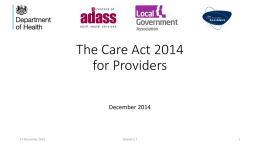 The Care Act 2014 for Providers