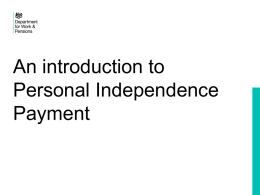 An introduction to Personal Independence Payment for