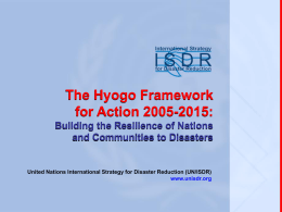 Developing a Disaster Risk Reduction Strategy