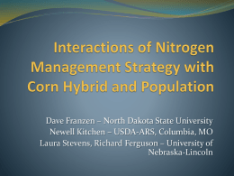 Interactions of Nitrogen Management Strategy with Corn