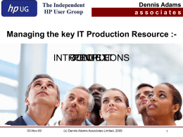 HPUG SIG - Managing IT Production