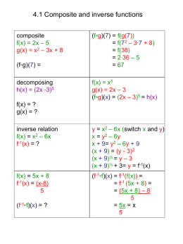 4.1 Composite and inverse functions