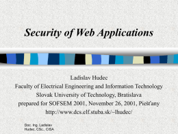 Security of web applications