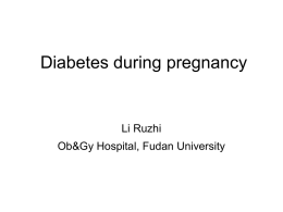 Gestational Mellitus Diabetes