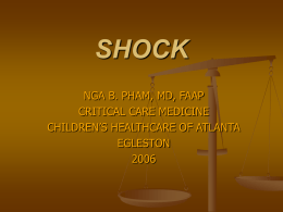 SHOCK - Emory University Department of Pediatrics
