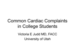 Common Cardiac Complaints in College Students