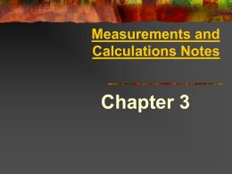 Measurements and Calculations Notes