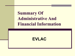 Summary of administrative and financial information