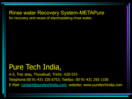 Metal Recovery system - Oil Water Separator