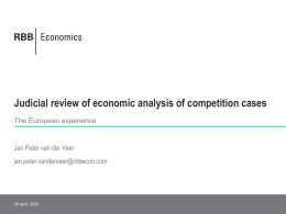 Judicial review of economic analysis of competition cases