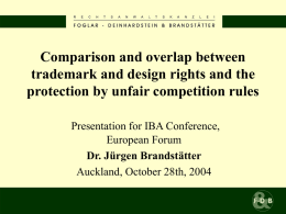 Comparison and overlap between trademark and design rights