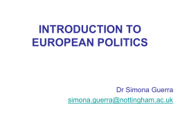 INTRODUCTION TO EUROPEAN POLITICS