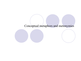 Conceptual metaphors and metonymies