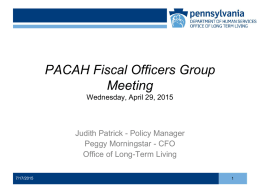 PACAH FISCAL OFFICERS GROUP MEETING Friday, January …