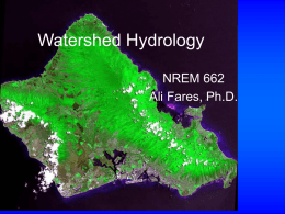 Watershed Hydrology - Manoa College Tropical Agriculture