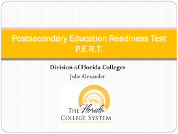 PERT Update - Florida Department of Education