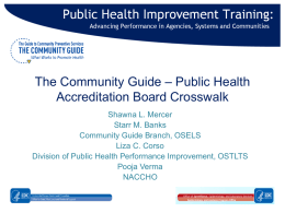 Guiding” the Way to Public Health Improvement: Utilizing