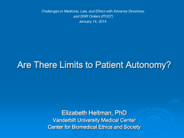 Are there limits to patient autonomy?