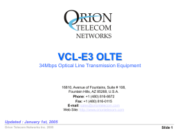 VCL-E3 OLTE Presentation
