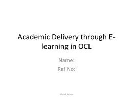 Academic Delivery through E
