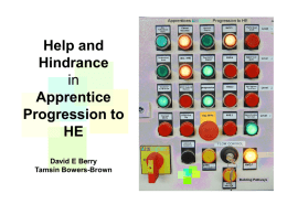 Help and Hindrance in Apprentice Progression to HE