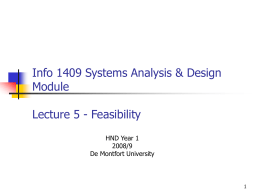 Info 1409 Systems Analysis & Design Module