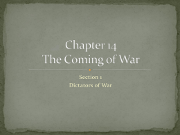 Chapter 14 The Coming of War - Mr Russell FCHS