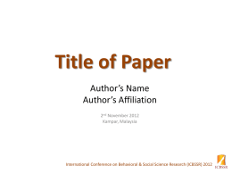 Title of Paper - Universiti Tunku Abdul Rahman