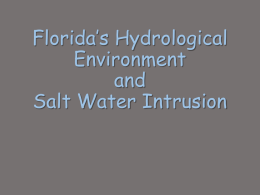 Florida’s Hydrological Environment and Salt Water Intrusion