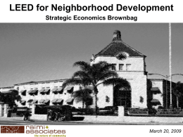 LEED-ND: A Tool For Public Health, Environmental Quality