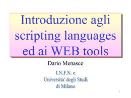 Introduzione agli scripting languages ed ai WEB tools