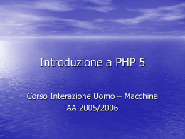 Introduzione a PHP 5