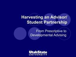 Prescriptive Advising - Utah State University