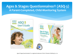 What are the ASQ? - Associates In Pediatric Therapy