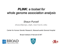 PLINK: a toolset for whole genome association and
