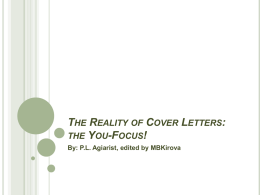 The Reality of Cover Letters: the You