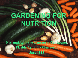 Gardening For Nutrition - Agriculture in the Classroom