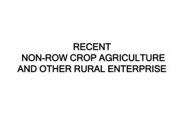 RECENT NON-ROW CROP AGRICULTURE AND OTHER RURAL …