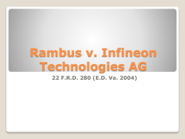 Rambus v. Infineon Technologies AG