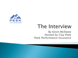 The Interview - Peek Performance