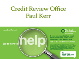 What is the Credit Review Office