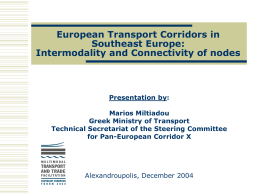 European Transport Corridors in Southeastern Europe