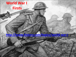 World War I Firsts