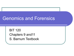 Genomics and Forensics - MCCC Faculty & Staff Web Pages