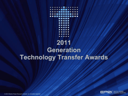 2011 Technology Transfer Awards: Generation